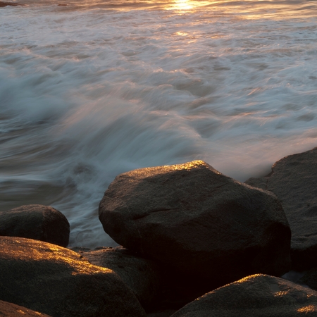 Rocks on the beach, Sayulita, Nayarit, Mexicoの写真素材