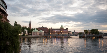 Buildings at the waterfront, Riddarfjarden, Stockholm, Swedenのeditorial素材