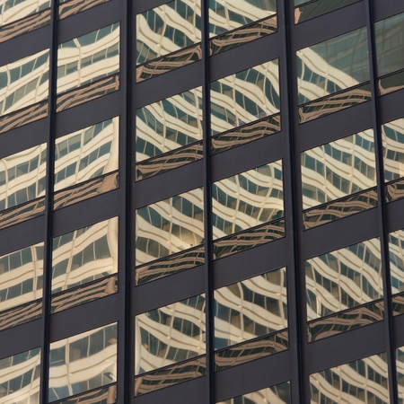 Low angle view of an office building, Wacker Drive, Chicago, Cook County, Illinois, USA