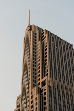 Low angle view of skyscraper, Cityfront Plaza, Chicago, Cook County, Illinois, USAのeditorial素材