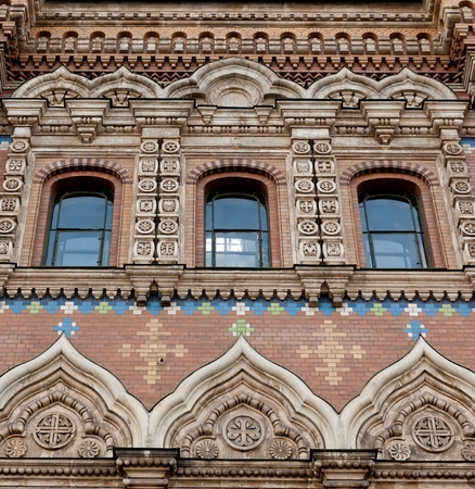 Low angle view of a Church of the Saviour on Spilled Blood, St. Petersburg, Russiaの写真素材