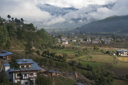 Chokhor Valley, Bumthang District, Bhutanの写真素材