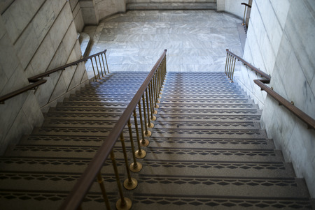 Stairway in New York Public Library, Midtown, Manhattan, New York City, New York State, USAの写真素材