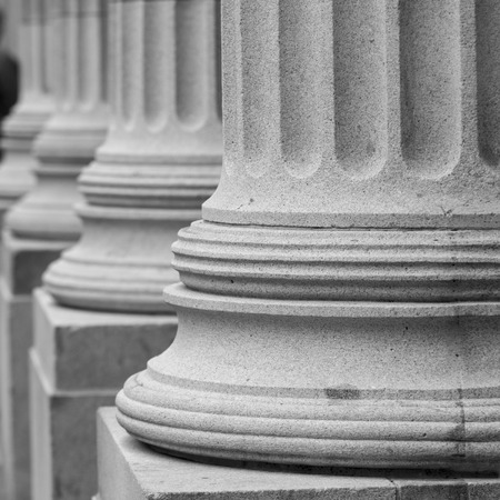 Architectural detail of columns, Manhattan, New York City, New York State, USAの写真素材