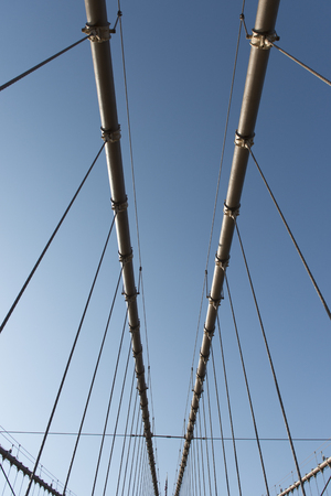 Detail of cables, Brooklyn Bridge, Manhattan, New York City, New York State, USA
