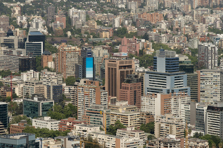 Aerial view of the city, Santiago, Santiago Metropolitan Region, Chileのeditorial素材