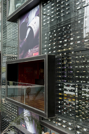Window display of a wine shop, Santiago, Santiago Metropolitan Region, Chileのeditorial素材
