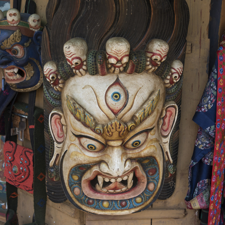 Close-up of sculptures, Sopsokha Village, Punakha, Bhutanの写真素材