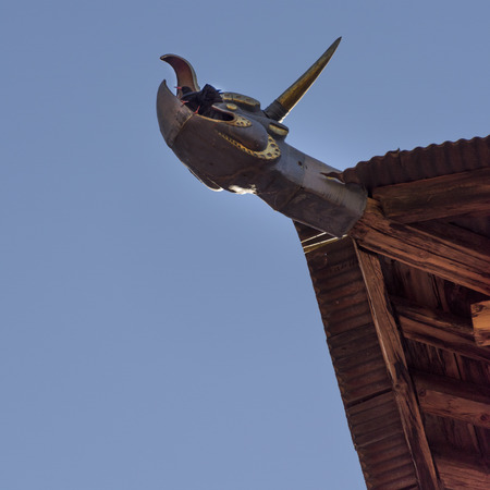 Low angle view of the Rinpung Dzong, Paro District, Bhutanの写真素材