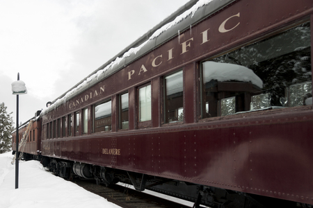 Canadian Pacific train, Banff National Park, Alberta, Canadaの写真素材