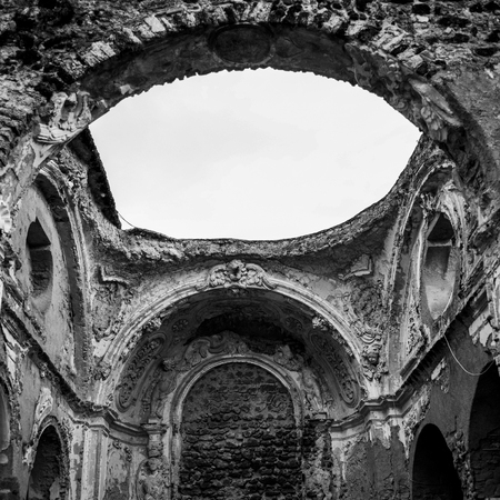 Ruins of the Aragonese Castle, Ischia Island, Campania, Italyの写真素材