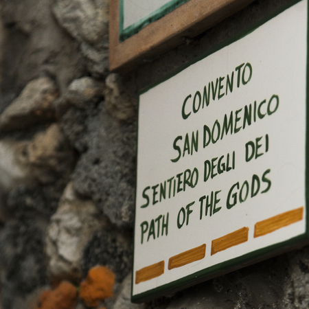 Information sign, Praiano, Amalfi Coast, Salerno, Campania, Italyの写真素材