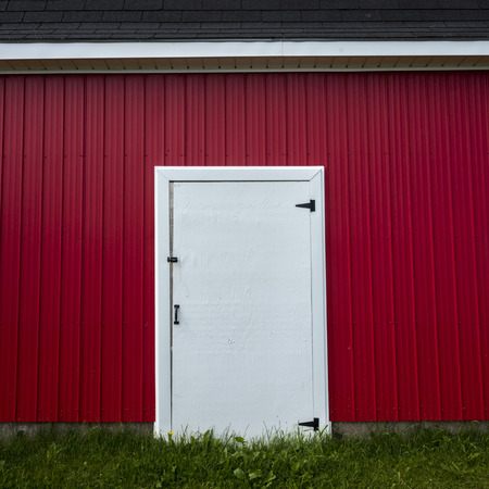 Fishing shed at harbor, Kensington, Prince Edward Island, Canadaの写真素材
