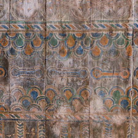 Decorative detail of wooden wall, Moroccoの写真素材