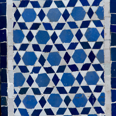 Tiles decorating at Lezama Synagogue, Mellah, Medina, Marrakesh, Morocco
