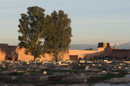 Graves at Jewish Cemetery, Miaara, Mellah, Medina, Marrakesh, Moroccoの写真素材