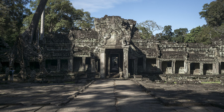 Ruins of Banteay Kdei temple, Angkor, Siem Reap, Cambodiaの写真素材