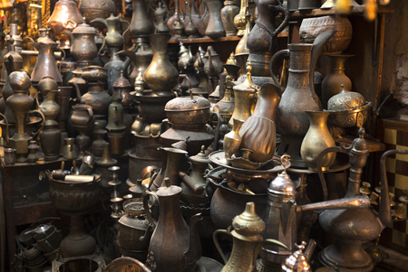 Traditional souvenirs for sale in market, Old City, Jerusalem, Israelの写真素材