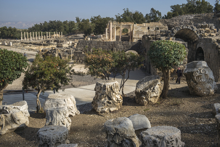 Ruins at archaeological site, Bet She'an National Park, Haifa District, Israel