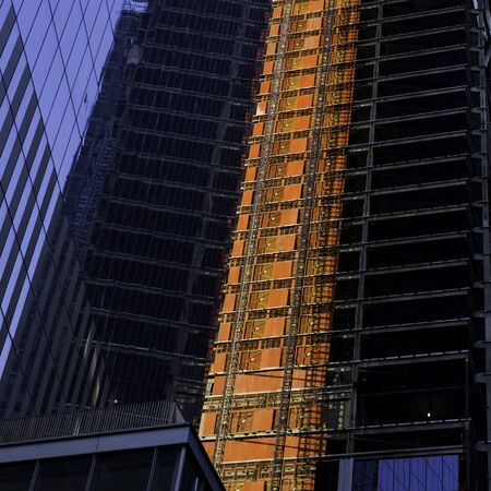 Skyscraper under construction, New York City, New York State, USAの写真素材