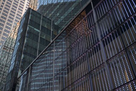 Low angle view of skyscrapers in Midtown Manhattan, New York City, New York State, USA