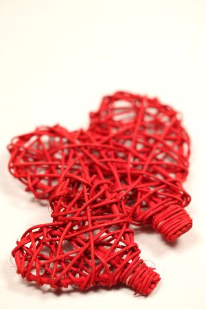 Wicker heartsの写真素材
