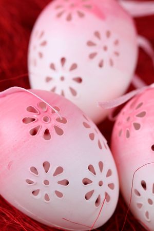 Flowery Easter eggsの写真素材