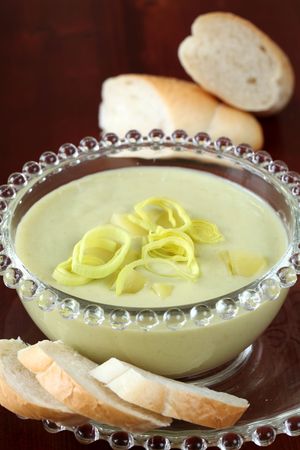 Leek and potato soupの写真素材
