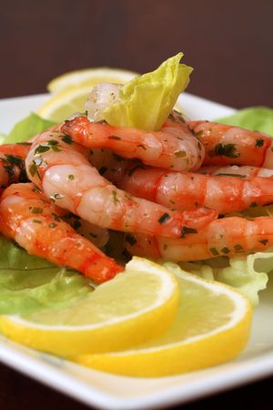 Shrimp saladの写真素材