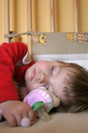 Sleeping baby girlの写真素材