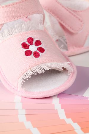 Painting baby girl's roomの写真素材