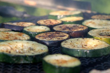 Zucchini and eggplant barbecueの写真素材