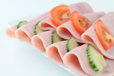 Ham and vegetablesの写真素材