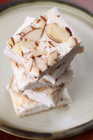 Czech nougat - similar to hard Spanish/Italian turron/torroneの写真素材