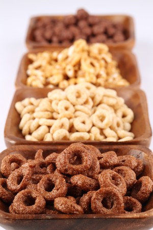 Chocolate and honey cerealsの写真素材