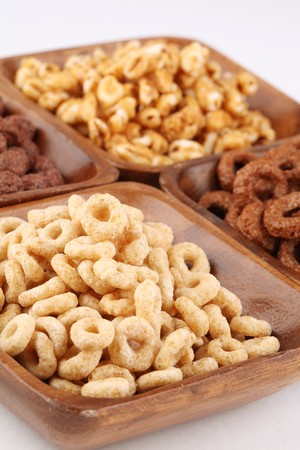 Honey and chocolate cerealsの写真素材