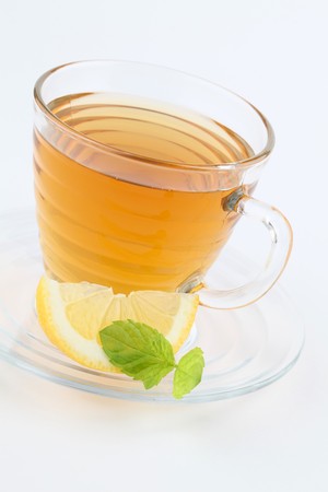 Mint tea with lemonの写真素材