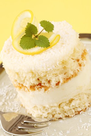 Coconut and lemon cakeの写真素材