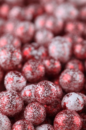 Glittery little polystyrene Christmas pellets. Shallow dofの写真素材