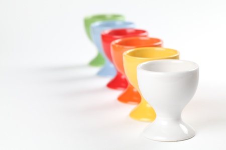 Colorful eggcups. Shallow dofの写真素材