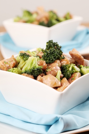 Chicken and broccoli stir fry  Shallow dofの写真素材