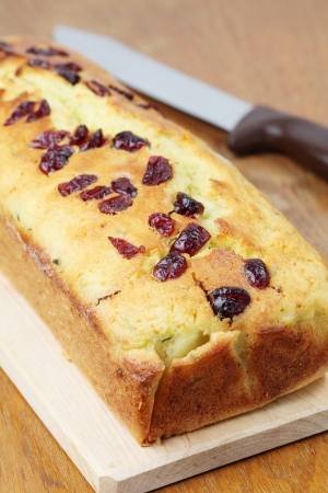Zucchini bread with cranberries  Shallow dofの写真素材