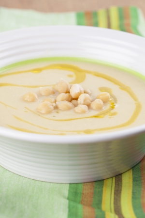 Healthy chickpeas soup in a bowl  Shallow dofの写真素材