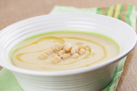 Healthy chickpeas soup in a bowl  Shallow dofの写真素材