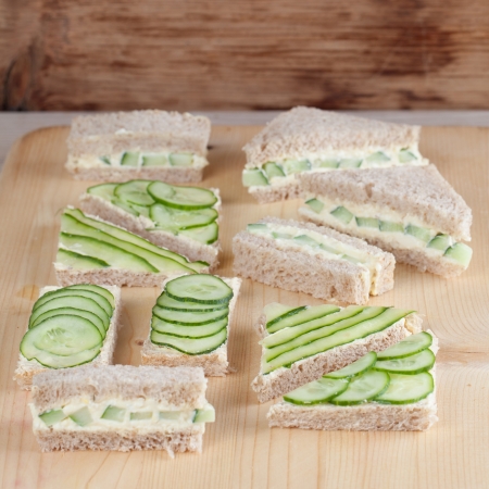 Healthy sandwiches with fresh cucumber  Shallow dofの写真素材