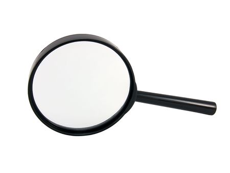 Magnifying glass on a white background close-upの写真素材