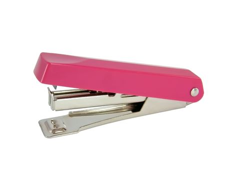 Stapler with staples to connect paper on a white background close-upの写真素材