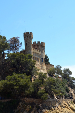 castle Sant Joan in Lloret de Mar, Costa Bravaのeditorial素材