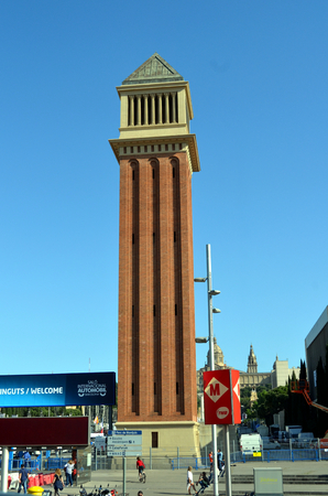 Plaza de Espanya in Barcelonaのeditorial素材