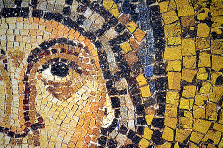 Ravenna, Italy - 18 AUGUST, 2015 to 1500 years old Byzantine mosaics from the UNESCO listed basilica of Saint Vitalis in Ravenna, Italyのeditorial素材